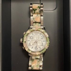 Nixon pink and green 42-20 chrono watch
